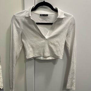 Zara White Crop Top